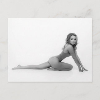  Carte postale Blonde Bikini Babe B&W