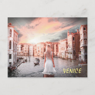 Carte Postale Blondie Dans Venise Romantique