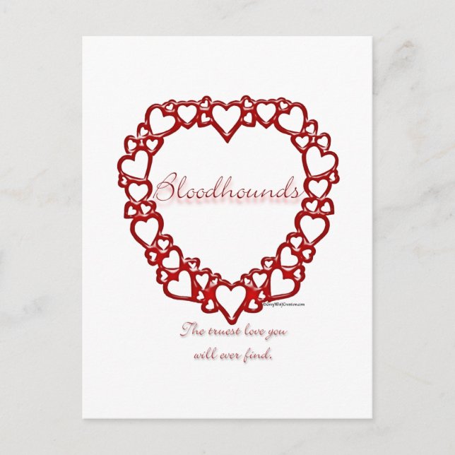 Carte Postale Bloodhound Véritable Amour (Devant)