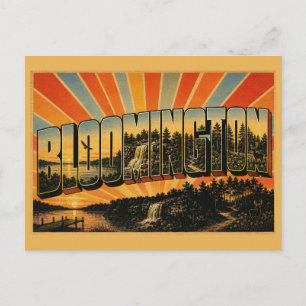 Carte Postale Bloomington Indiana Lac Chute d'eau Forêt Art