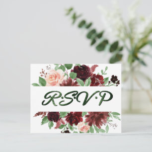 Carte Postale Blooms rustiques   Terracotta et Marsala RSVP Entr