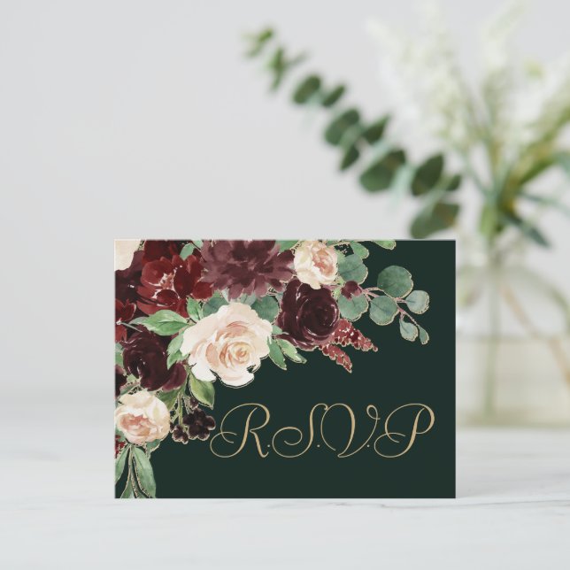 Carte Postale Blooms rustiques | Terracotta et Marsala RSVP Entr (Debout devant)