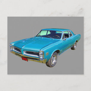 Carte Postale Blue 1966 Pontiac Le Mans Muscle Car