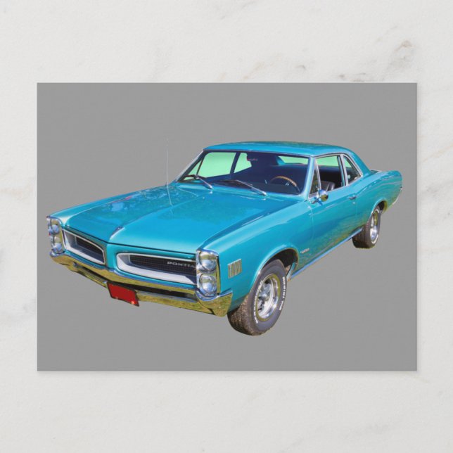 Carte Postale Blue 1966 Pontiac Le Mans Muscle Car (Devant)