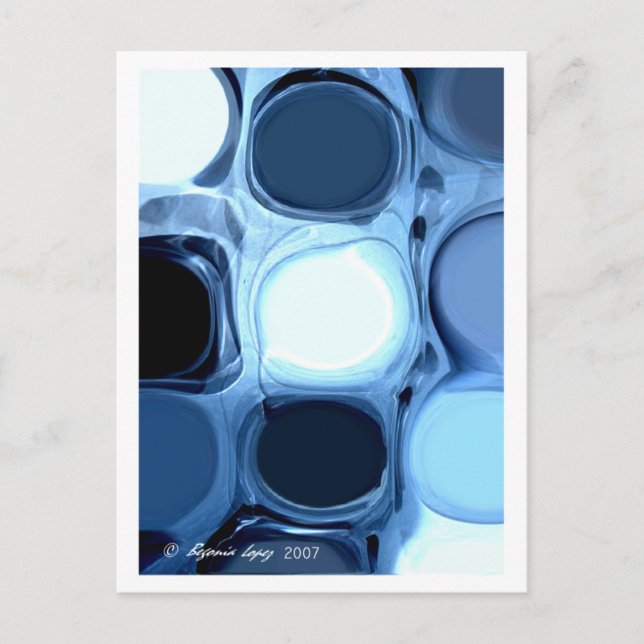 Carte Postale Blue Abstract Postcard (Devant)