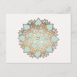 Carte postale Blue and Gold Lotus Flower