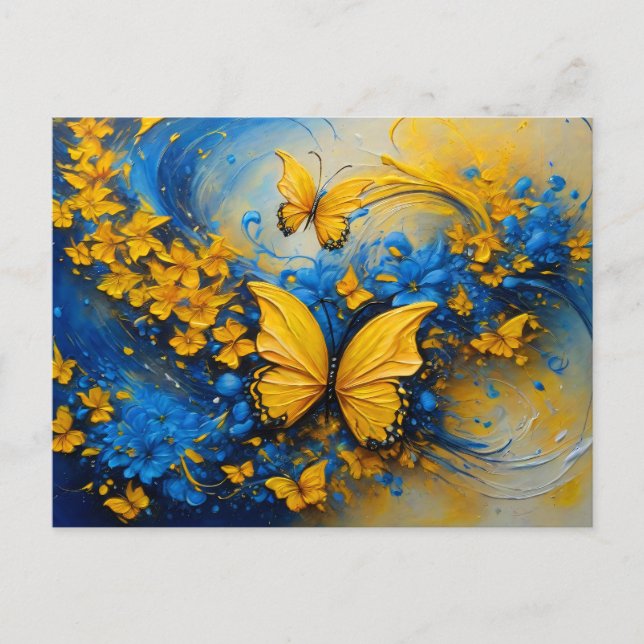 Carte Postale Blue and Yellow Butterfly # 3 (Devant)