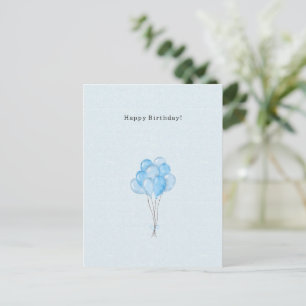 Carte Postale Blue Balloons Celebration Happy Birthday Card