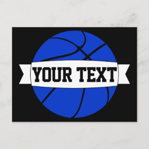 Carte postale Blue Basket Team Nom ou Texte person