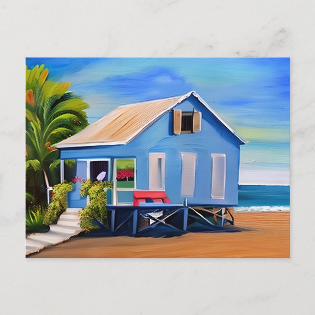 Carte Postale Blue Beach Home and Ocean | Maintenir le contact (Devant)