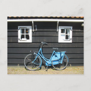 Carte Postale Blue Bicyclette Maison hollandaise en Hollande Car