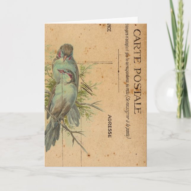 Carte Postale Blue Bird Art numérique Anniversaire (Devant)