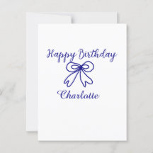 Blue bow CUTIE AJOUTER NOM BABY heureux anniversai