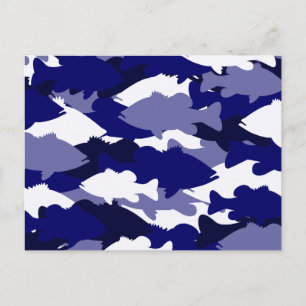 Carte Postale Blue Camo Bass Fishing