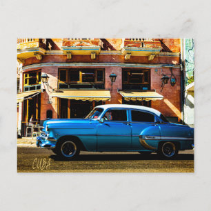Carte Postale Blue Classic Car