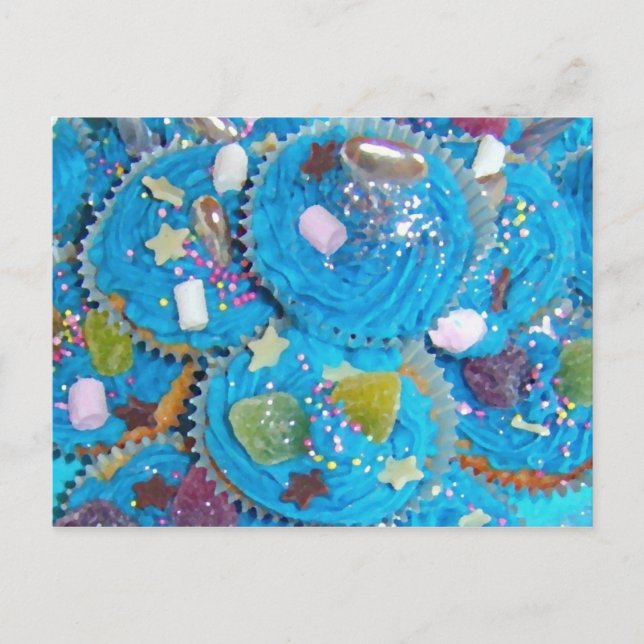 Carte postale Blue Cupcakes (Devant)