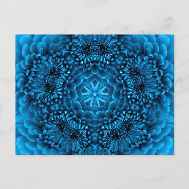 Carte Postale BLUE DAHLIA FlOWER Abstrait Floral (Devant)