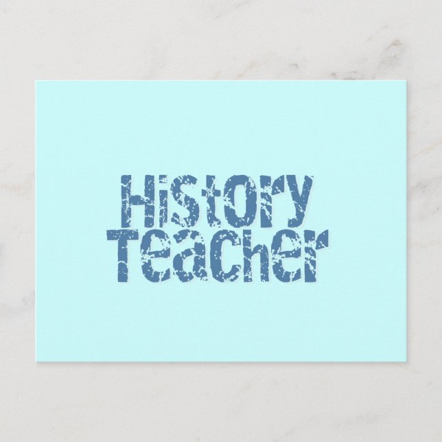 Carte Postale Blue Distressed History Teacher Tshirts et cadeaux (Devant)