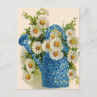 Carte Postale Blue Flower Watering Can
