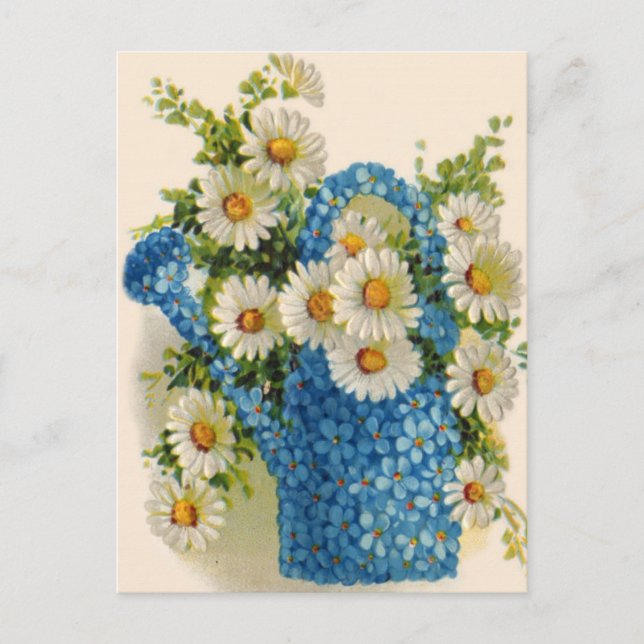 Carte Postale Blue Flower Watering Can (Devant)