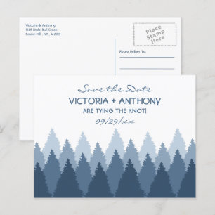 Carte Postale Blue Forest Range Woodland Wedding Enregistrer La 
