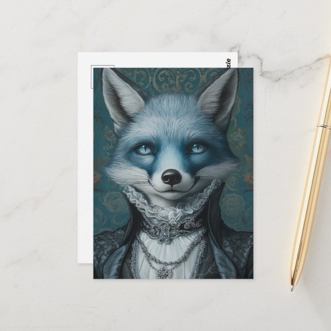 Carte Postale Blue Fox (Devant/Arrière en situation)