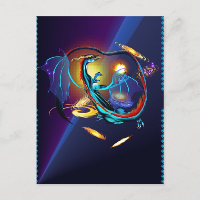 Carte postale Blue Galaxy Dragon (Devant)