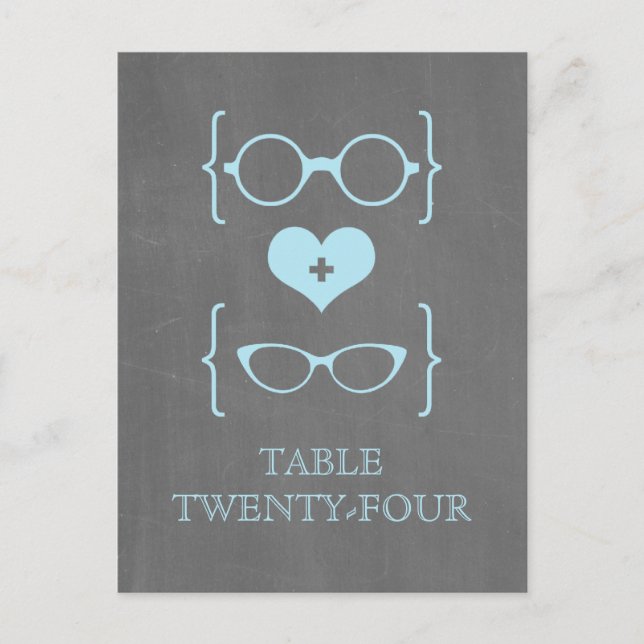 Carte Postale Blue Geeky Lunettes Table de tableau Postcard (Devant)