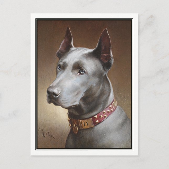Carte Postale Blue Great Dane par Carl Reichert (Devant)