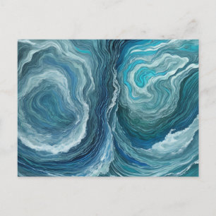 Carte Postale Blue Green Serenity Abstrait