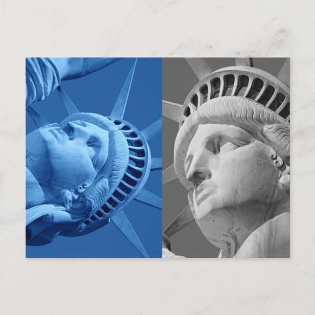 Carte postale Blue Grey Gros plan Statue of Libert (Devant)