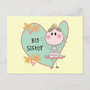 Carte Postale Blue Heart Princess Big Sister