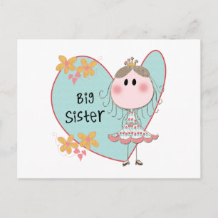 Carte Postale Blue Heart Princess Big Sister