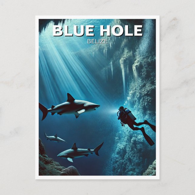 Carte Postale Blue Hole Belize Plongée sous-marine (Devant)