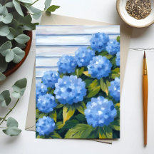 Blue Hydrangeas Bushes peinture florale