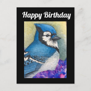 Carte Postale Blue Jay Bird Wildlife Joyeux Anniversaire