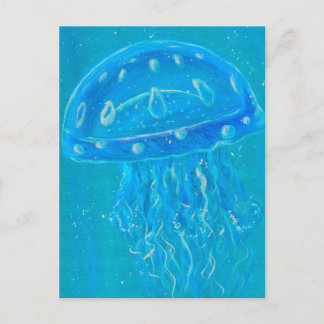 Carte Postale Blue Jellyfish Painting