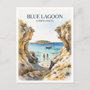 Carte Postale Blue Lagoon, Comino Mġarr Malte Souvenir