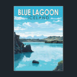Carte Postale Blue Lagoon Islande Travel Art Vintage<br><div class="desc">Blue Lagoon Islande design vectoriel art. Le Blue Lagoon est un spa géothermique du sud-ouest de l'Islande. Le spa est situé dans un champ de lave près de Grindavík et en face du Mont Žorbjörn sur la péninsule de Reykjanes.</div>