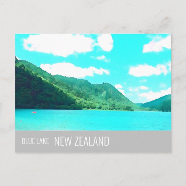 Carte Postale Blue Lake New Zealand Lake Tikitapu voyage (Devant)