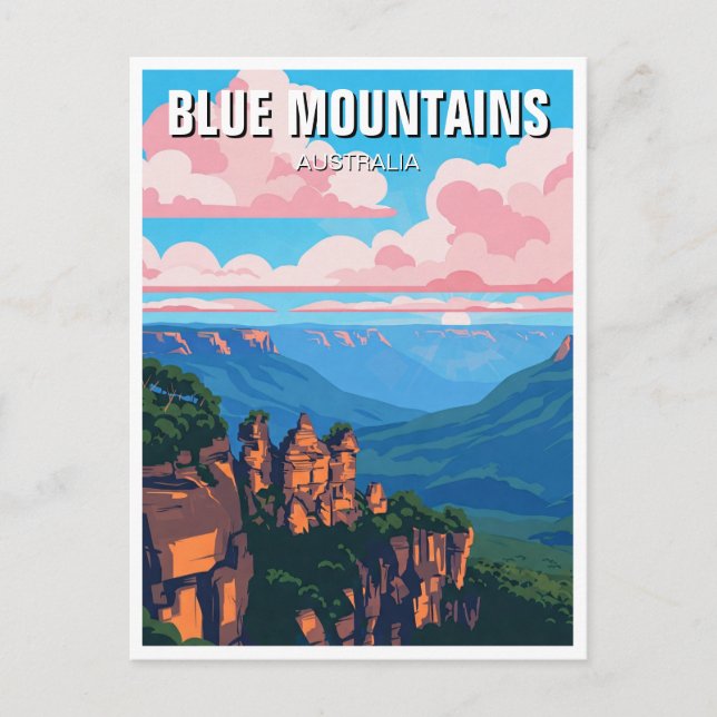 Carte Postale Blue Mountains Australie Voyage abstrait (Devant)