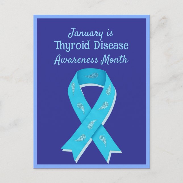 Carte postale Blue Paisley Thyroid Cancer Awarenes (Devant)