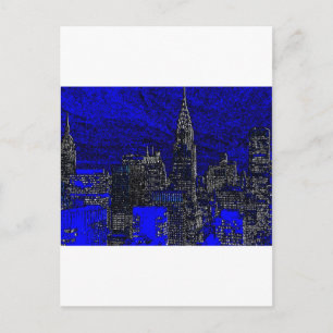 Carte Postale Blue Pop Art New York
