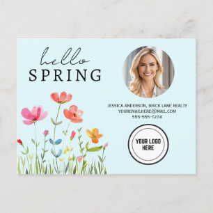Carte Postale Blue Professional Hello Spring Immobilier