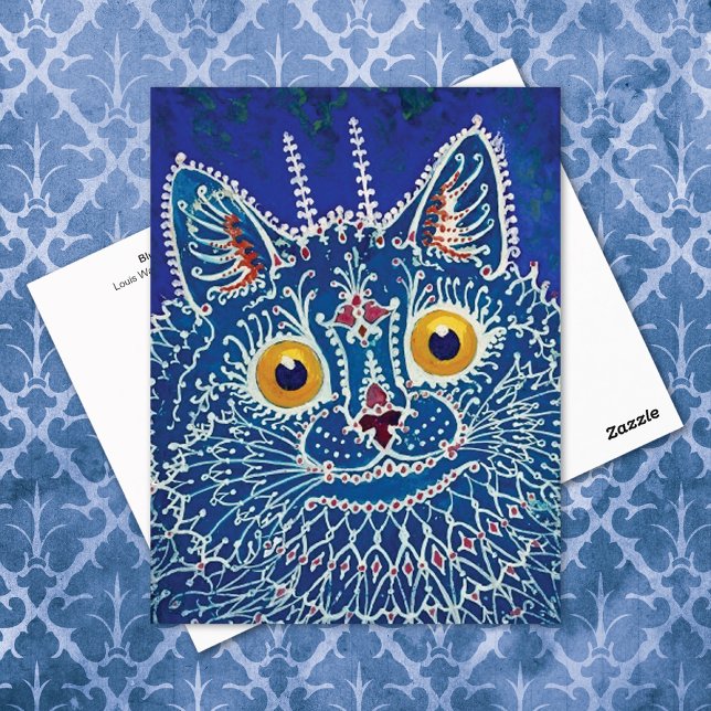 Carte Postale Blue Psychedelic Chat Louis Wain (Créateur téléchargé)