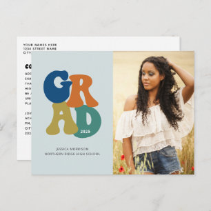 Carte Postale Blue Retro 'les années 70 Grad 2023 Super Graduati