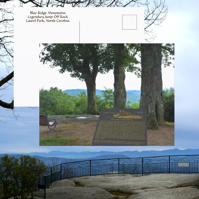 Carte Postale Blue Ridge Mountains Jump Off Rock NC photographie (Créateur téléchargé)