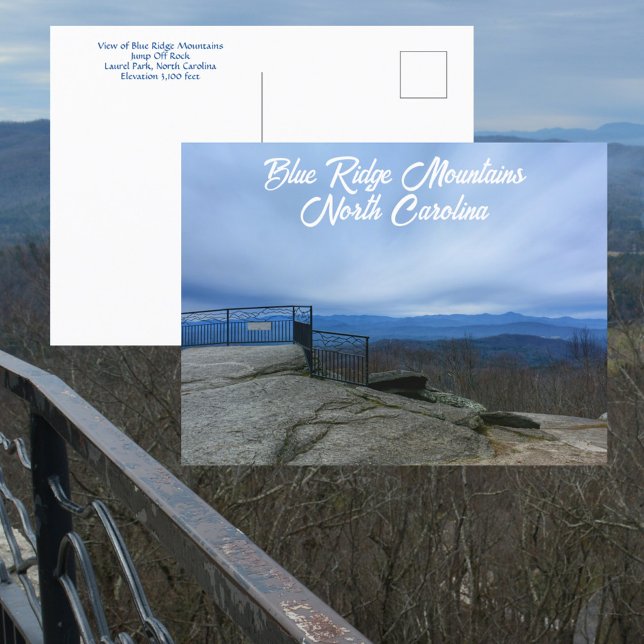 Carte Postale Blue Ridge Mountains Laurel Park Jump Off Rock NC (Créateur téléchargé)