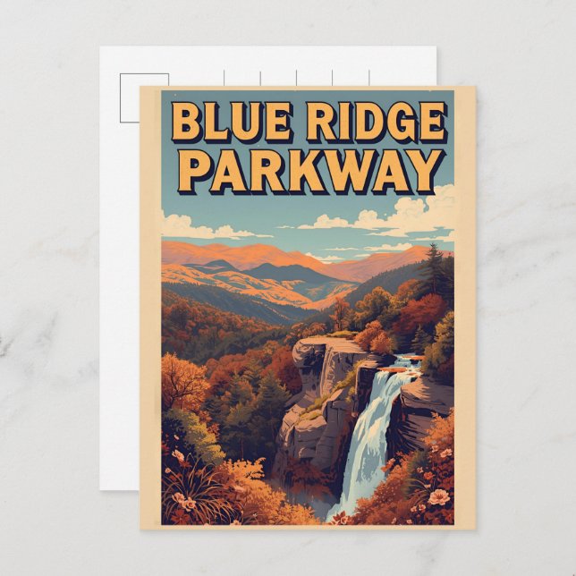 Carte Postale Blue Ridge Parkway Scenic Byway Virginia NC (Devant / Derrière)
