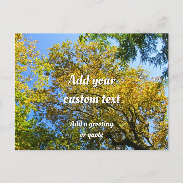 Carte Postale Blue Sky & Autumn Foliing - Personnalisé (Devant)